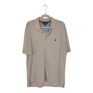 Brooks Brothers Men's Original Fit Striped Polo Shirt Peach/ Blue/White Size L